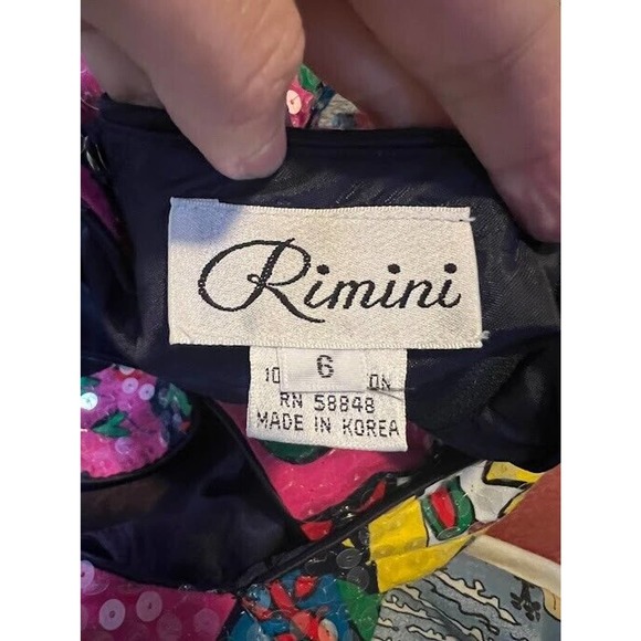 Remini Floral Multi-colored Sequin Dress Size 6 - Picture 4 of 5